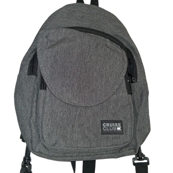 Cruise Club Mini Backback with Pockets An Adjustable Straps Gray and Black NWOT - Picture 2 of 5